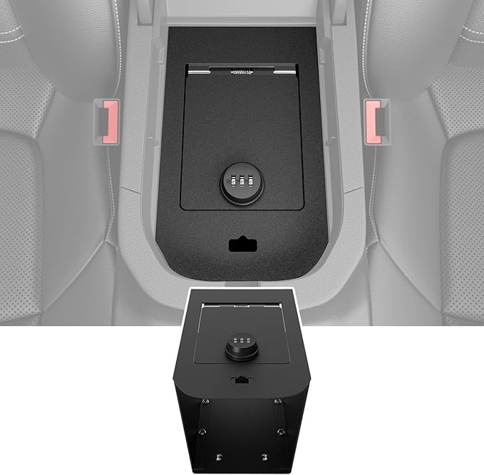 SZYANG Center Console Safe Organizer Compatible with 2019-2025 Toyota RAV4 Lock Box Console Safe Vault Replacement for 2019-2025 Toyota RAV4 Accessories