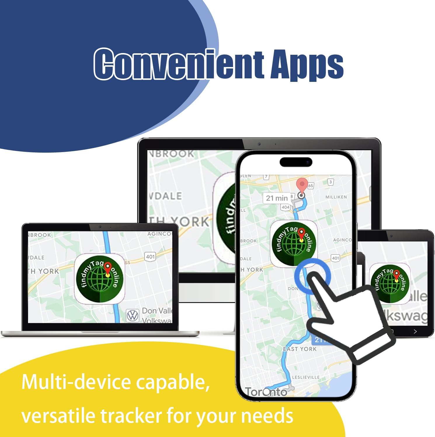 GPS Tracker for Vehicles, Cars, Pets, Kids & Valuables – No SIM Card, No Subscription – Real-Time Global Tracking Device – Compatible with iOS & Android