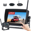 Wireless RV Backup Camera - 7'' IPS Touch Screen, 1080P HD Rear View Camera System with BSD Alert, DVR 4 Channels, IR Night Vision, Compatible with Pre-Wired RVs, Trailer, Camper, 5th Wheel