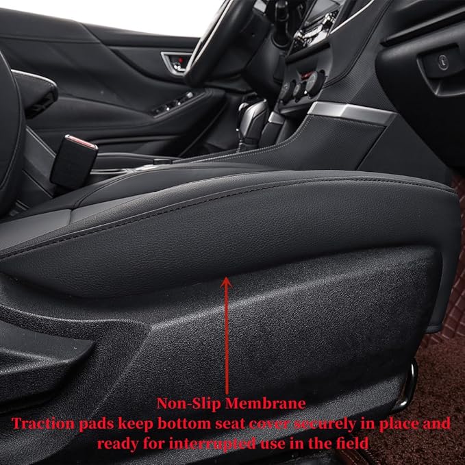 coverdream Forester Car Seat Covers Custom Fit for 2009-2013 Subaru Forester Seat Covers,Rear Seat W/Cup Holder,Full Coverage Waterproof Leather Seat Protector(Full Set,Black/Gray)