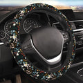 Chic Wildflowers Steering Wheel Cover for Men Women Universal Car Accessories 15 Inch Neoprene Auto Interior Decor