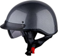 1Storm Motorcycle Half Face Helmet Mopeds Scooter Pilot with Retractable Inner Smoked Visor