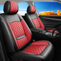 Fit Elantra Car Seat Covers for Hyundai Elantra 2017-2025 2026 - Premium Leather, Waterproof, All-Weather, Airbag Compatible, Anti-Slip, Breathable, Seat Protectors, Full Set, Red