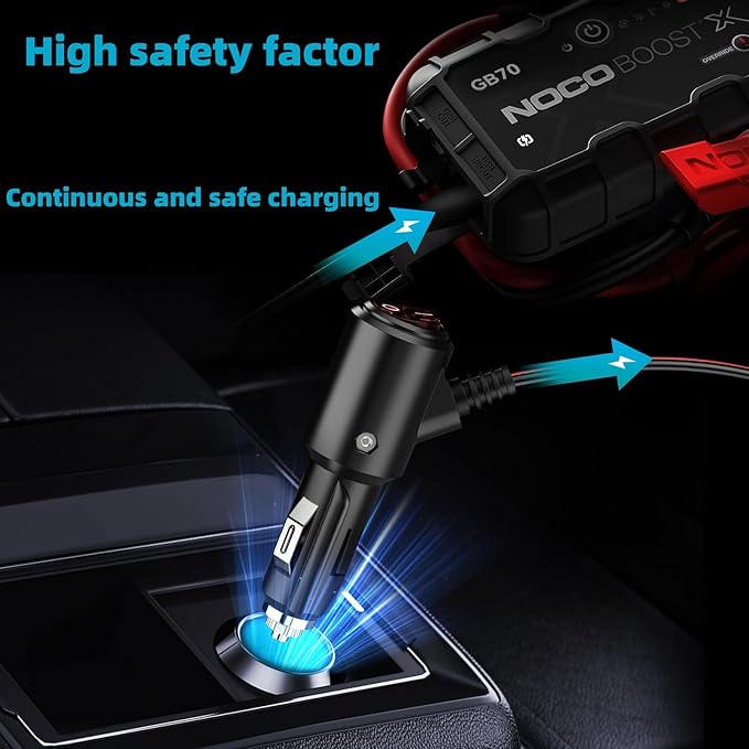 14V Car Charger Cable for NOCO Jump Starter Compatible with NOCO GB70 GB150 GB250+ GB251+ GB500 GB500+ Genius Boost Ultra Safe Lithium Jump Starter Battery Car Power Adapter Cord