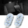 Nilight Wireless Magnetic LED Interior Lights, 2 PCS White USB Rechargeable Universal Mini Sticky Footwell Ambient Atmosphere Reading Lamp with Touch Sensor, Portable Night Lighting for Car Truck