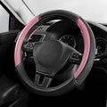 Skechers Air-Cooled Steering Wheel Cover,Leather Car Steering Wheel Cover Universal Fit 14" 1/2-15" Car Wheel Protector for Men Women Fit Suvs,Vans,Sedans,Car,Trucks,Pink
