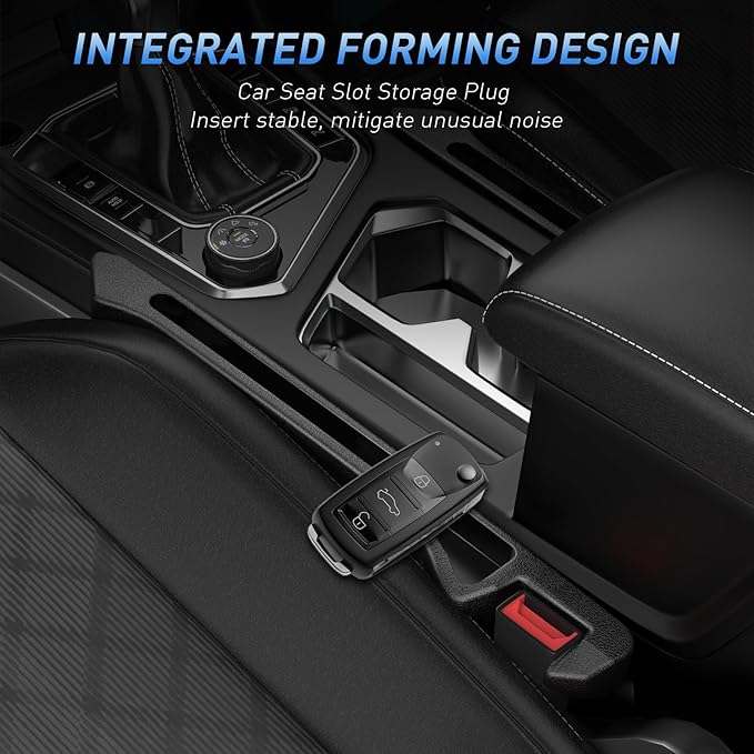 Car Seat Gap Filler 2Pack, Inserts Between Seats Console with Organizer Storage Upgraded Phone Holder Car Side Seat Gap Fillers Cars Front Seats Fill Plug Car Essentials for Vehicle SUV Truck (Black)