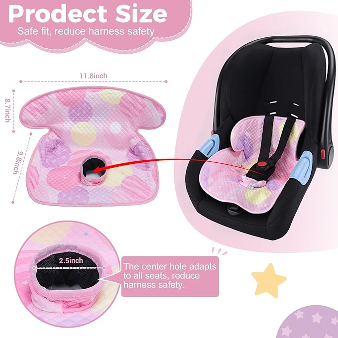Piddle Pad Car Seat Liner, Waterproof Soft Car Seat Protector for Potty Training, Travel-Friendly Baby Toddler Carseat Cover, Machine Washable Liner for Spills, Potty Accidents (Pink)