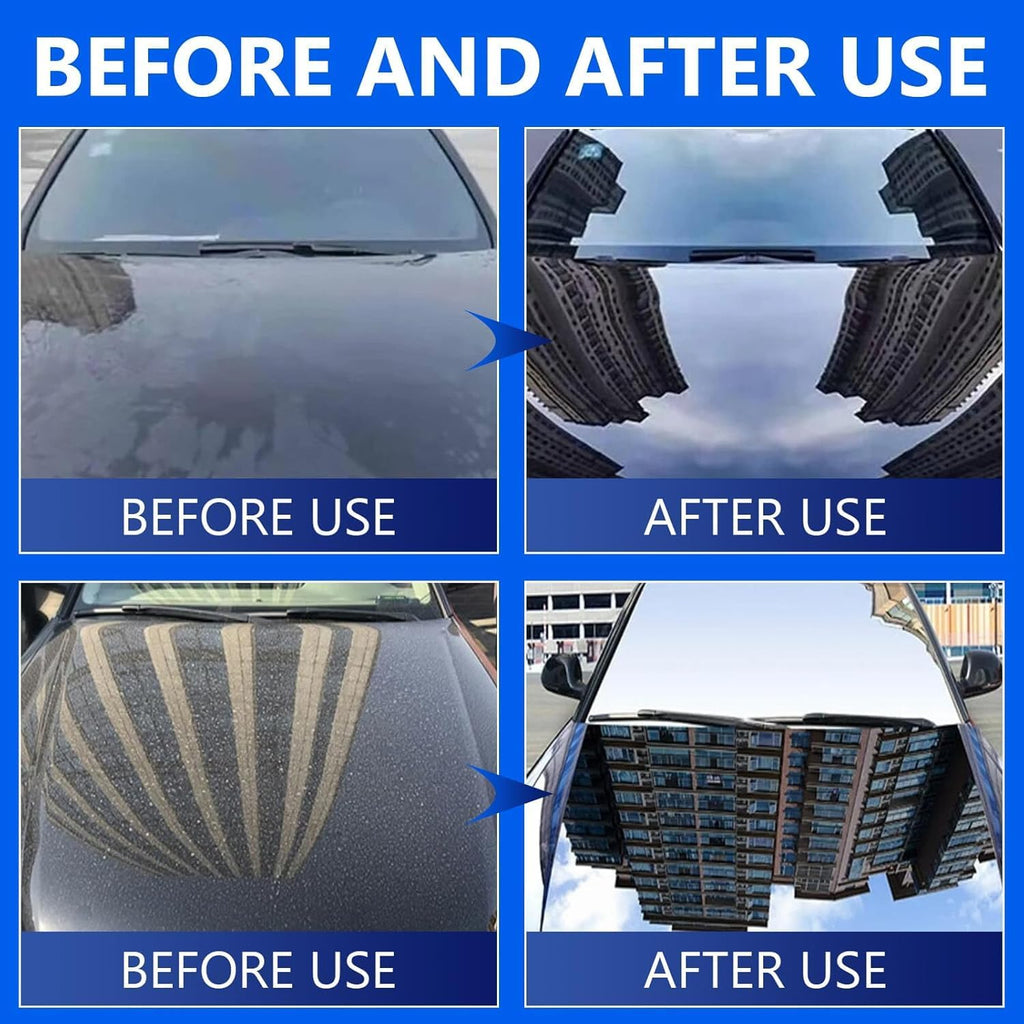 Car Coating Spray Set, Quick Effect Coating Agent, Quickly Coat Car Wax, Scratch Wax Polish Spray Extremely Hydrophobic, Oil Film Emulsion Glass Cleaner (1PCS+Sponge+Cloth)