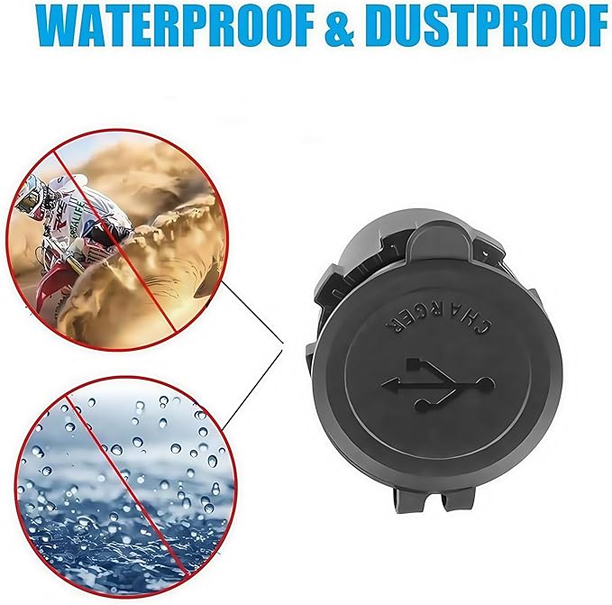 45W PD & 18W QC3.0 USB Laptop Car Charger Power Socket, Marine Type-C/USB C Port Fast Charging Adapter, 12V USB Power Outlet with ON/Off Switch Button Waterproof Cover for Boat RV Truck Golf (Blue)