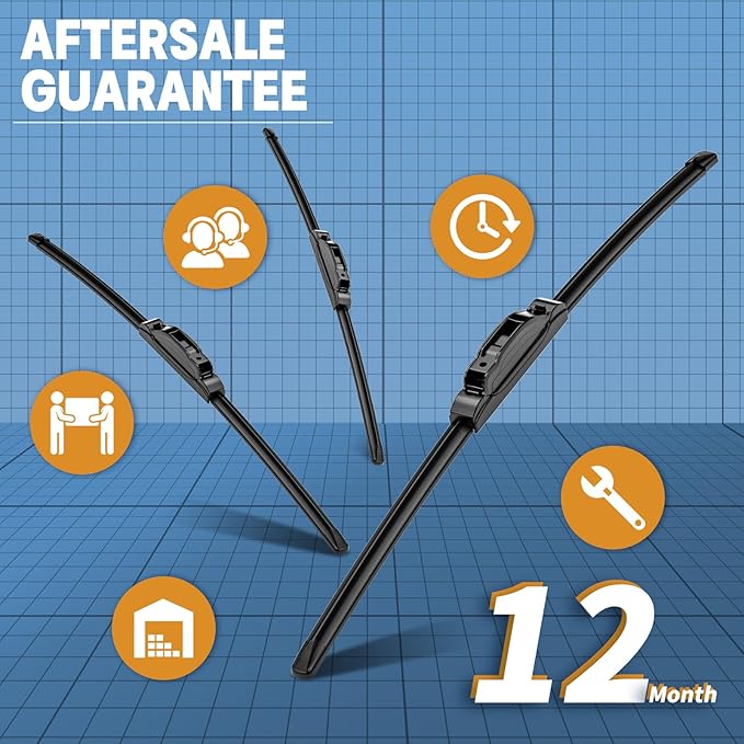 MIKKUPPA 18"+18" Front Wiper Blades, Replacement for 1983-2012 Ford Ranger, 2006-2010 Jeep Commander - All Season Windshield Wiper Blades, Pack of 2