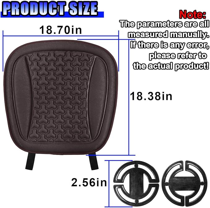 Car Seat Cushion, Comfort Cool Ice Silk Fibers Automotive Front Seats Pad, Non-Slip Breathable Auto Guard Seat Cushion, Drivers Seats Protector Covers for Vehicle, Home, Office (Coffee)