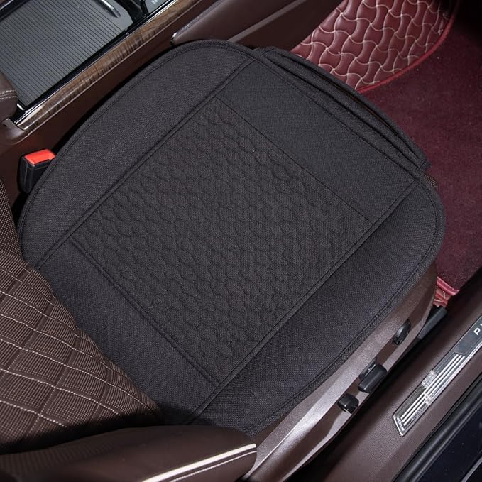 Linen Car Seat Covers,Cooling Bottom Seat Covers for Cars,Universal Car Seat Pad Cushion Breathable,Ventilated Only 2Pc Front Seat