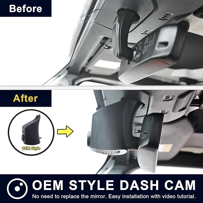 Mangoal 4K Dash Cam Custom Fit for Jeep Gladiator JT 2018 2019 2020 2021 2022 2023 & Wrangler JL 2018-2023 etc,Integrated OEM Look, UHD 2160P, App & WiFi,64GB Card