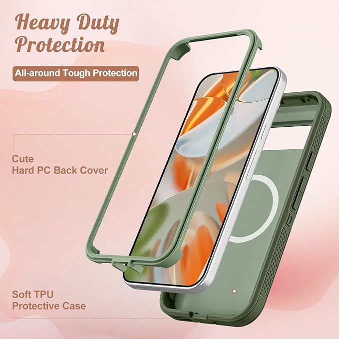 for Google Pixel 9 Pro XL Case - Compatible with MagSafe Women Cute Girls Magnetic Protective Cover Girly Blue Butterfly Design Heavy Duty Shockproof Phone Case for Pixel 9 Pro XL 6.8"
