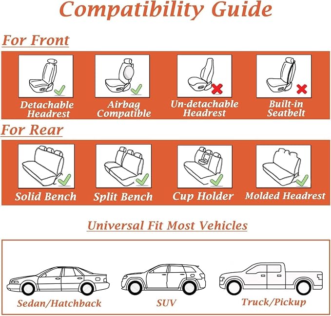 Coverado Seat Covers, Car Seat Covers Front Seats, Black Car Seat Cover, Waterproof Car Seat Covers, Car Seat Cushion, Front Car Seat Covers Leatherette Car Seat Protector Universal Fit Most Cars