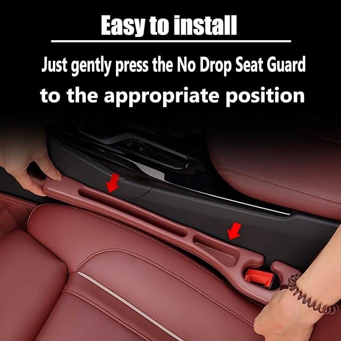 car seat gap filler, No Drop Seat Guard, Seat Gap Fillers for All Cars, Prevents Items from Falling, Easy to iInstall (Black)