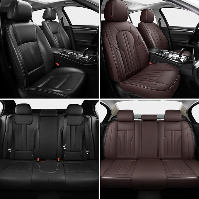 Car Seat Covers,Car Seat Protector Waterproof,Seat Covers Full Set, Car Seat Protectors,Automotive Seat Covers Fit for Most Cars Brown
