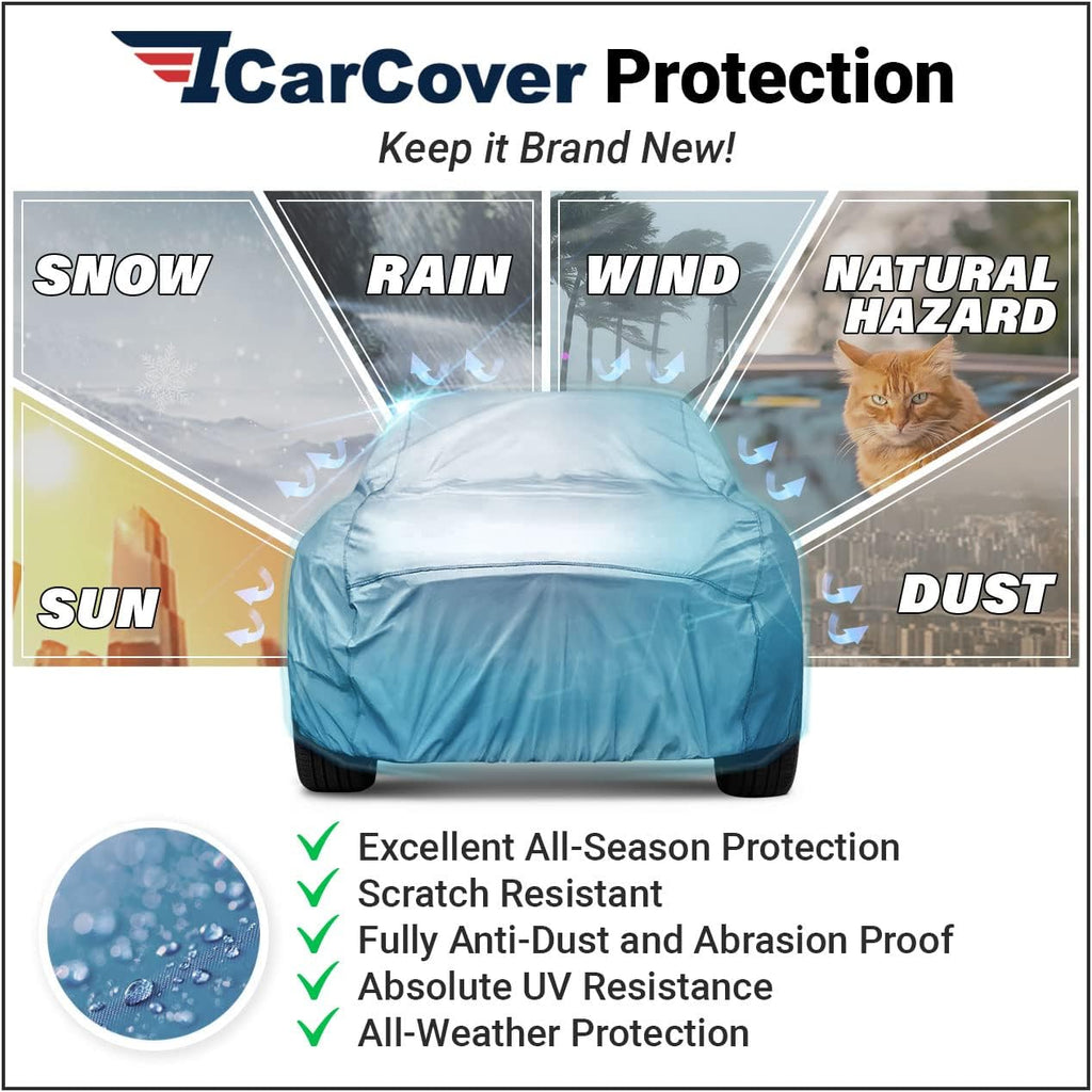 iCarCover Premium Car Cover for 1978-1979 Chevy Monza Wagon Heavy Duty Waterproof All Weather Automobiles Custom Fit Indoor Outdoor UV Snow Protection Covers with Straps and Bag