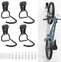 Bike Wall Mount with Fixed Hook, [4 Pack] Heavy Duty Bike Storage Rack, Bike Rack Vertical Stand for Garage - Easily Hang/Detach - with Screws Iron Bike Hanger Brackets
