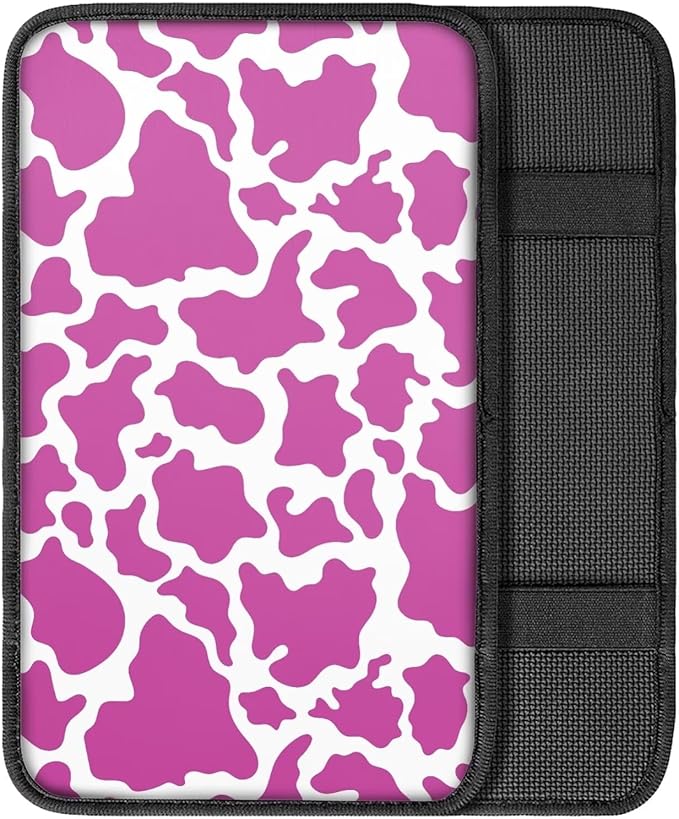 Dreaweet Car Armrest Cover Purple Cow Print Car Accessories for Women Cute Armrest Cover for Car Center Console Universal Fit Most Car Truck SUV Sedan