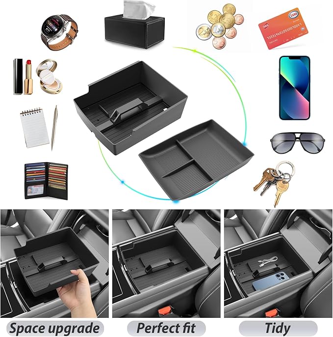 SKTU 2-Pack for 2024 2025 2026 Chevy Traverse Center Console Organizer for 2024 2025 2026 Chevy Traverse Console Tray 2024 2025 2026 Chevy Traverse Accessories Lower Console Tray