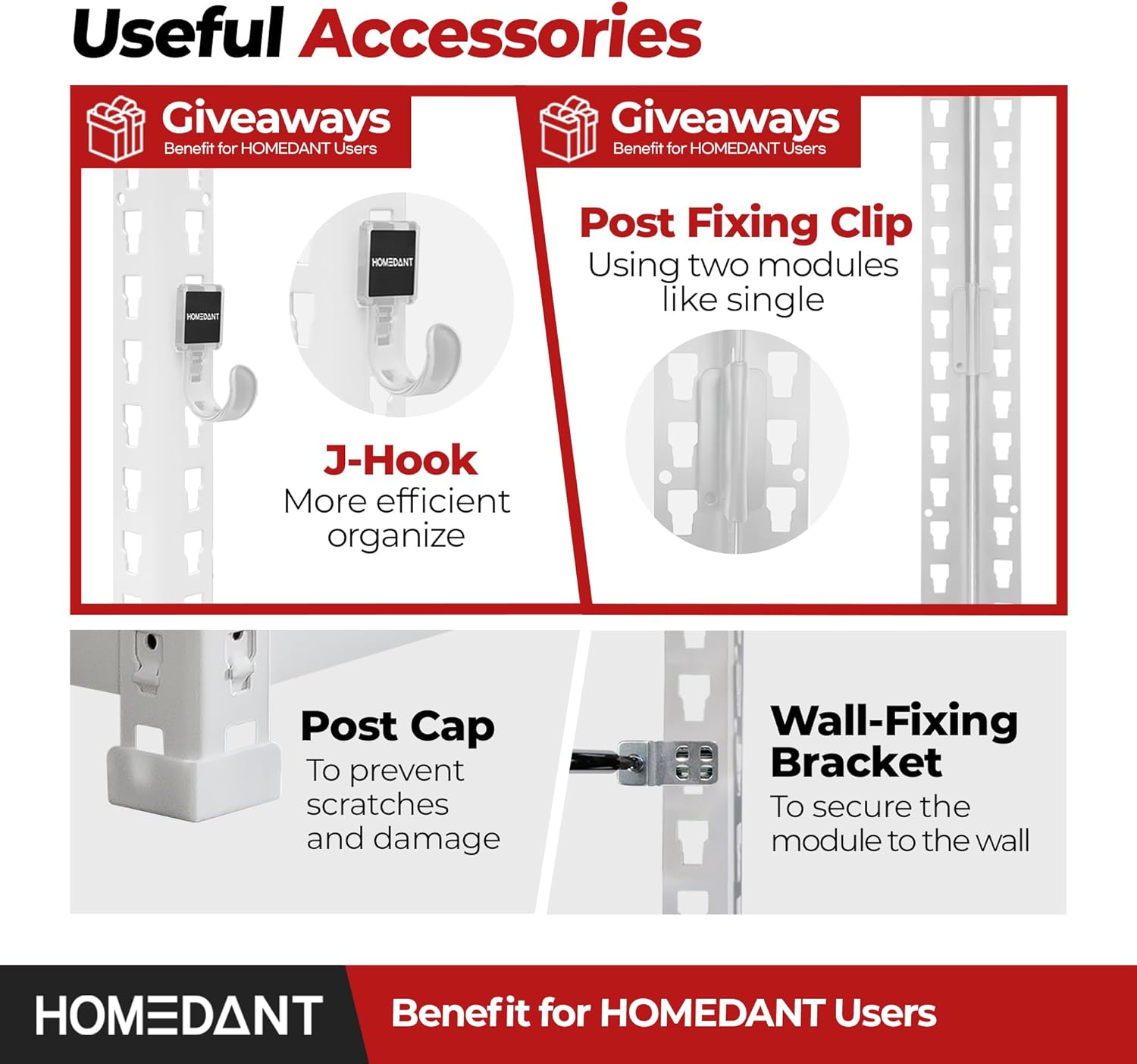 HOMEDANT White 5 Tier Laminated Boltless Heavy Duty Garage Storage Adjustable Wide Size Metal Shelving Unit Utility Rack Shelves Organization Shelf Shed Warehouse 47.7" W x 24.1" D x 71.3" H 1Pack