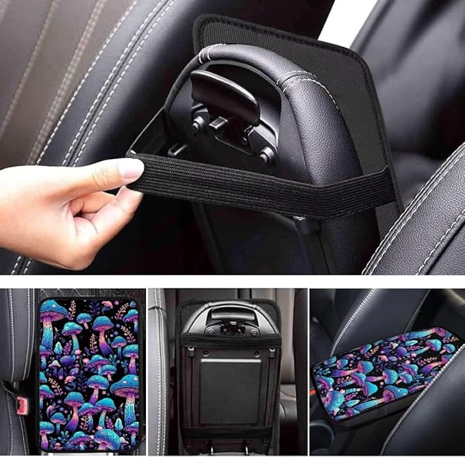 Coldinair Mushroom Car Armrest Cover,Auto Center Console Pad,Soft Seat Box Cover Protector Cushion,Car Accessories Decor for Most Cars,Sedan,Truck,SUV