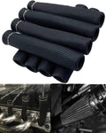 Spark Plug Wire Boots Protector - 8 PCS 2500° Spark Plug Heat Sleeve, 6 Inches Spark Plug Wire Heat Shield Protection Cover Replacement for LS1 / LS2 SBC BBC 350 454 Car Truck, Black