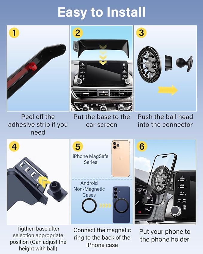 Car Phone Holder for BMW X3 2018-2021/X4 2019-2021 Accessories 10.3/10.25-Inch Screen Fixed Clip, Automobile Cradles Magnetic Phone Mount Compatible with MagSafe, Strong Magnets Cell Phone Base