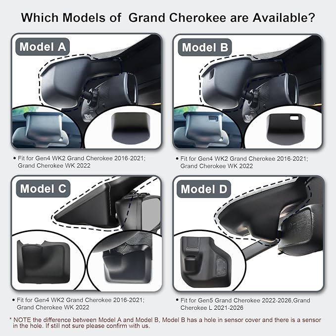 Mangoal 4K Dash Cam Custom for Gen5 Grand Cherokee 2022 2023 2024 2025 2026,Grand Cherokee L 2021-2026 (Model D), Laredo Limited Overland Summit Trailhawk, UHD 2160P Video,WiFi & App, 64GB Card