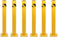 BISupply Safety Bollard Post Parking Barrier 6 Pack - 42in Yellow Pipe Bolt Down Bollard for Garage Lot