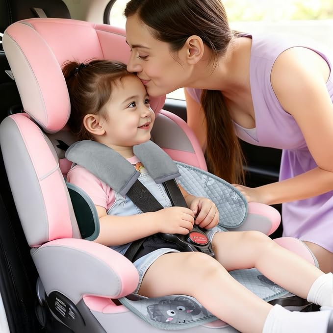 Car Seat Potty Training Protector Set, 2 Pack Waterproof Piddle Pad for Baby Toddlers, Leak-Proof Car Seat Liner with Non-Slip 2 Strap Covers, Machine Washable - Gray