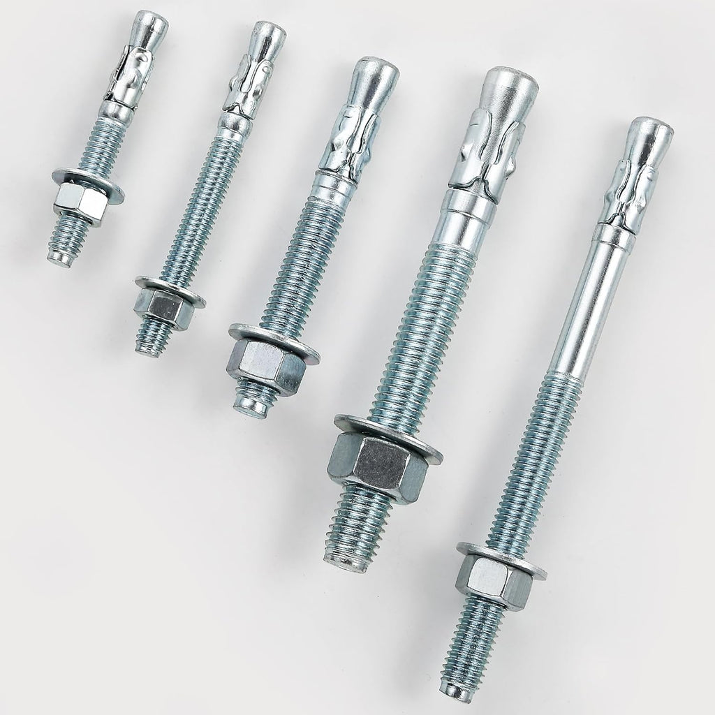 1/4x1-3/4" 50Pcs Inch Standard Fasteners for Heavy-Duty Zinc Wedge Anchors for Cement and Concrete