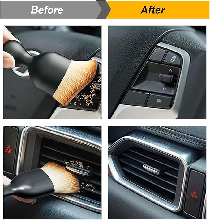 7 PCS detailing brush set for Cleaning Interior or Exterior, Durable Boars Bristle Detailing Brushes, detailing brush set,car detailing brushes for Emblem, Air Vents, Wheels, Leather Upholstery Seat