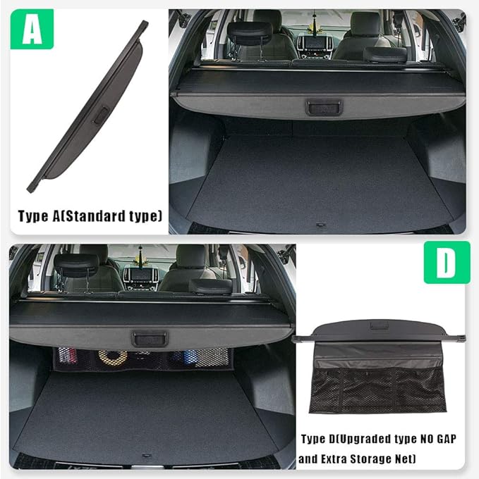 Marretoo for Hyundai Tucson Cargo Cover 2010-2015 Factory Style Black Retractable Rear Security Trunk Cover
