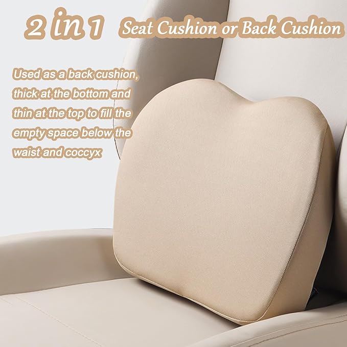 2 in 1 Wedge Car Cushions for Driving - Adult Booster Seat for Car to Raise Height - 3.5 Inches Memory Foam Driver Seat Cushion Lumbar Support for Car Truck Seat,Grey