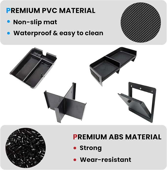 4PCS Center Console Organizer Compatible with 2023-2026 Honda Pilot/2026 Honda Passport Armrest Storage Box Divider Storage Tray & Insert Hidden Storage Box Interior Accessories