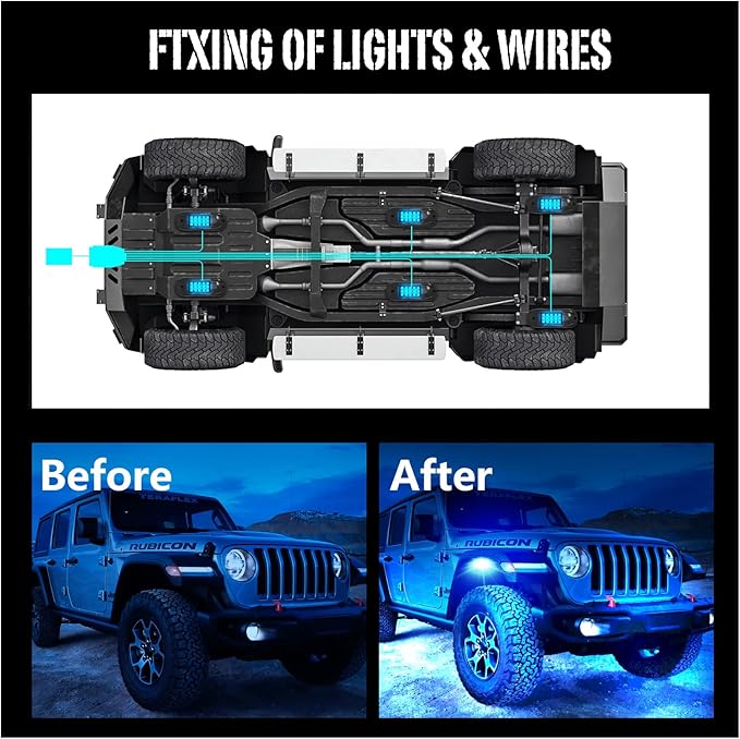 SHINIGHT Led Rock Lights for Trucks,6 Pods Lights for Jeep Brightness Truck underglow kit Exterior with App Control Flashing Music Mode RGB Lighting for UTV SUV ATV RZR Truck Accessories