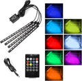 Wuyaoyao Car LED Interior Light, 48 LED Lights Multicolor Music Car Strip Light, Car Strip Light with Sound Active Function and Remote Control, Under Dash Lighting Kit (USB+Remote)