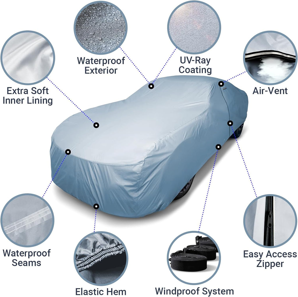 iCarCover Premium Car Cover for 1971-1976 Buick Electra Heavy Duty Waterproof All-Weather Automobiles Custom Fit Indoor Outdoor UV Snow Protection Covers with Straps and Bag