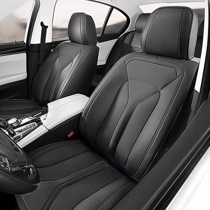 5 Seats Seat Covers Fit for Kia Sorento 2007-2023 2024 2025 Custom Breathable Leather Car Seat Cover Fit for Sorento (5 Seat,Black)