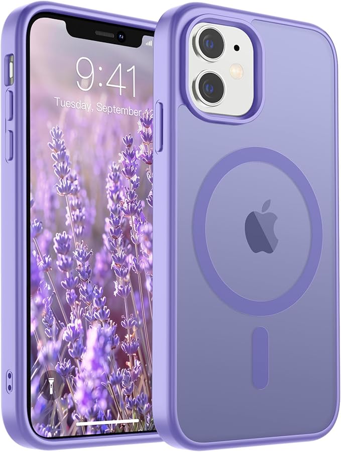 SUPFINE Magnetic for iPhone 11 Phone Case(Compatible with MagSafe)(Military Grade Drop Protection) Slim Translucent Matte Shockproof with Anti-Fingerprint Phone Case,Purple