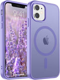 SUPFINE Magnetic for iPhone 11 Phone Case(Compatible with MagSafe)(Military Grade Drop Protection) Slim Translucent Matte Shockproof with Anti-Fingerprint Phone Case,Purple