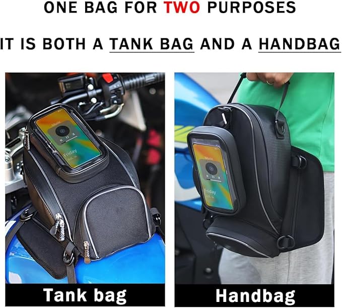 Motorcycle Tank Bag for Harley Davidson Road Glide Special, Strong Magnetic Waterproof Oxford Black Motorbike Quick Release Pannier Bag