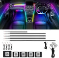 Dreamcolor Acrylic Interior Car LED Strip Lights, Car Ambient Lighting Kit with APP Control, Decorative Lights with Dynamic Chasing Sync to Music, RGB Neon Lighting (10 in 1)