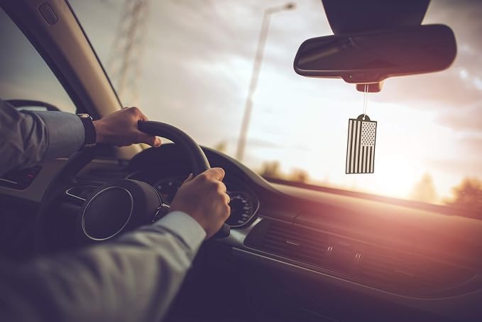 Elektroplate Inverted Black and White American Flag Automotive Air Fresheners for Vehicles | New Car Scent (12-Pack) | Made in the USA