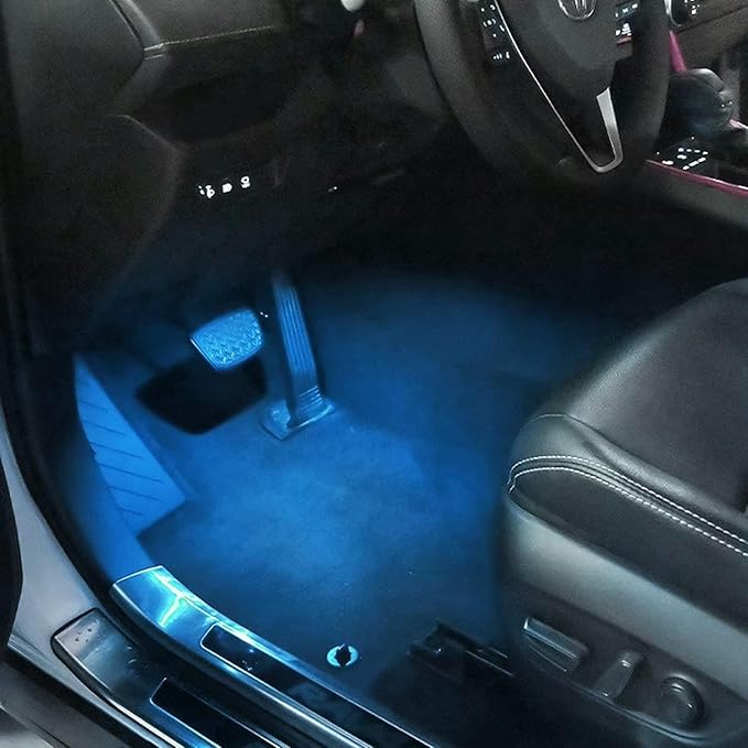 HIGH FLYING for Toyota RAV4 2019-2025 Car Accessories Under Dash Footwell Ambient LED Light Atmosphere Interior Light 1 Kit (Ice Blue Lighted)