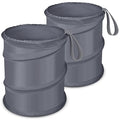 Car Trash Can, 2 Packs Mini Collapsible Car Trash Bin for Front Back Seat, Pop up Car Garbage Can, Portable Car Trash Bag Hanging for Vehicle SUV Rv Truck Accessories Interior, Grey