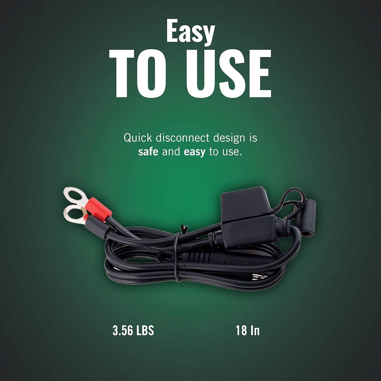 Battery Tender Ring Terminal Harness Accessory Cables 25 pack - 18 inch Cord Adapter with SAE Quick Disconnect - Easy Quick Convenient for Motorcycles, Cars, ATVs and More - 081-0069-6-J25
